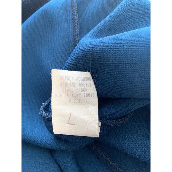 90s Vintage Betsey Johnson Blue Glitter Black Label Dress Party Mod 60s Medium - Picture 10 of 11